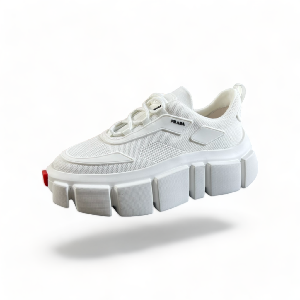 prada Thick Laceless Sneakers white