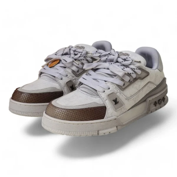 LOUIS VUITTON trainer brown&white