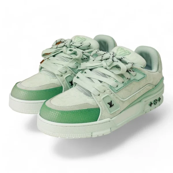 LOUIS VUITTON trainer green&white