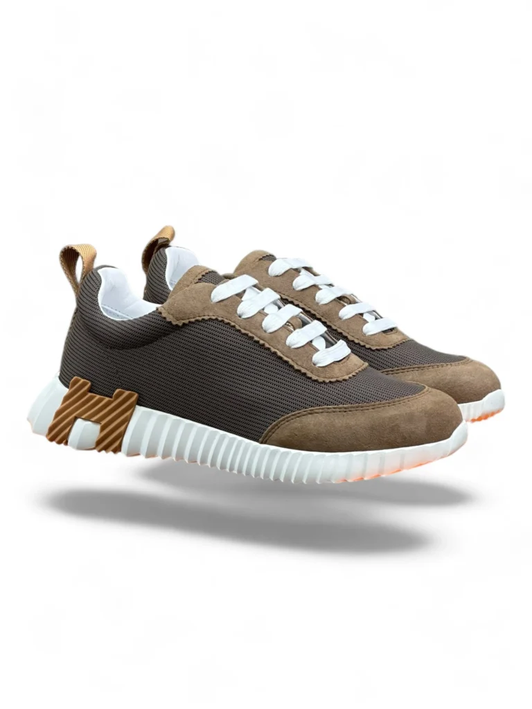 HERMES bounce brown&white