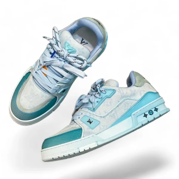 LOUIS VUITTON trainer light blue&teal