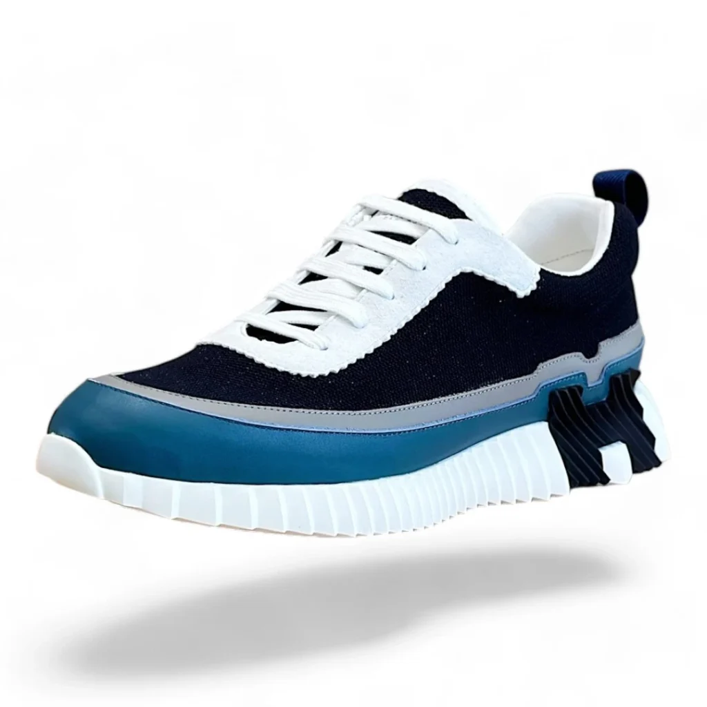 HERMÈS trail sneaker navy&white