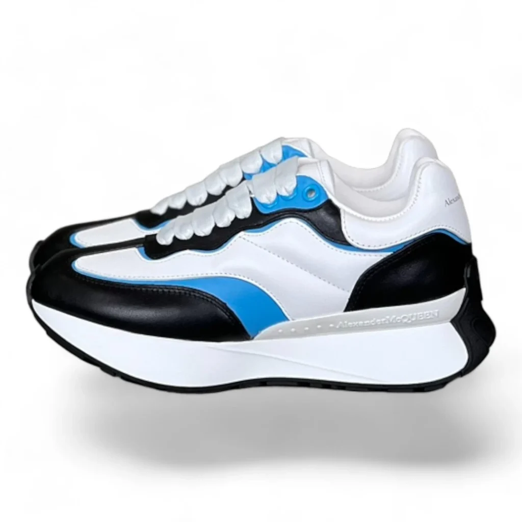 ALEXANDER MCQUEEN oversized runner white and black and blue