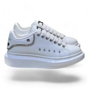 ALEXANDER MCQUEEN oversized sneaker white&metallic silver