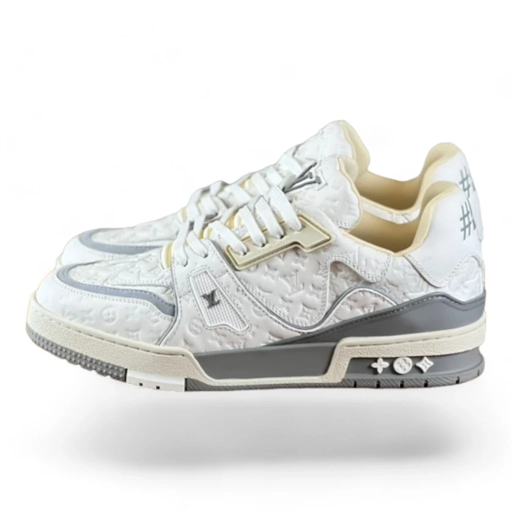 LOUIS VUITTON trainer white and gray