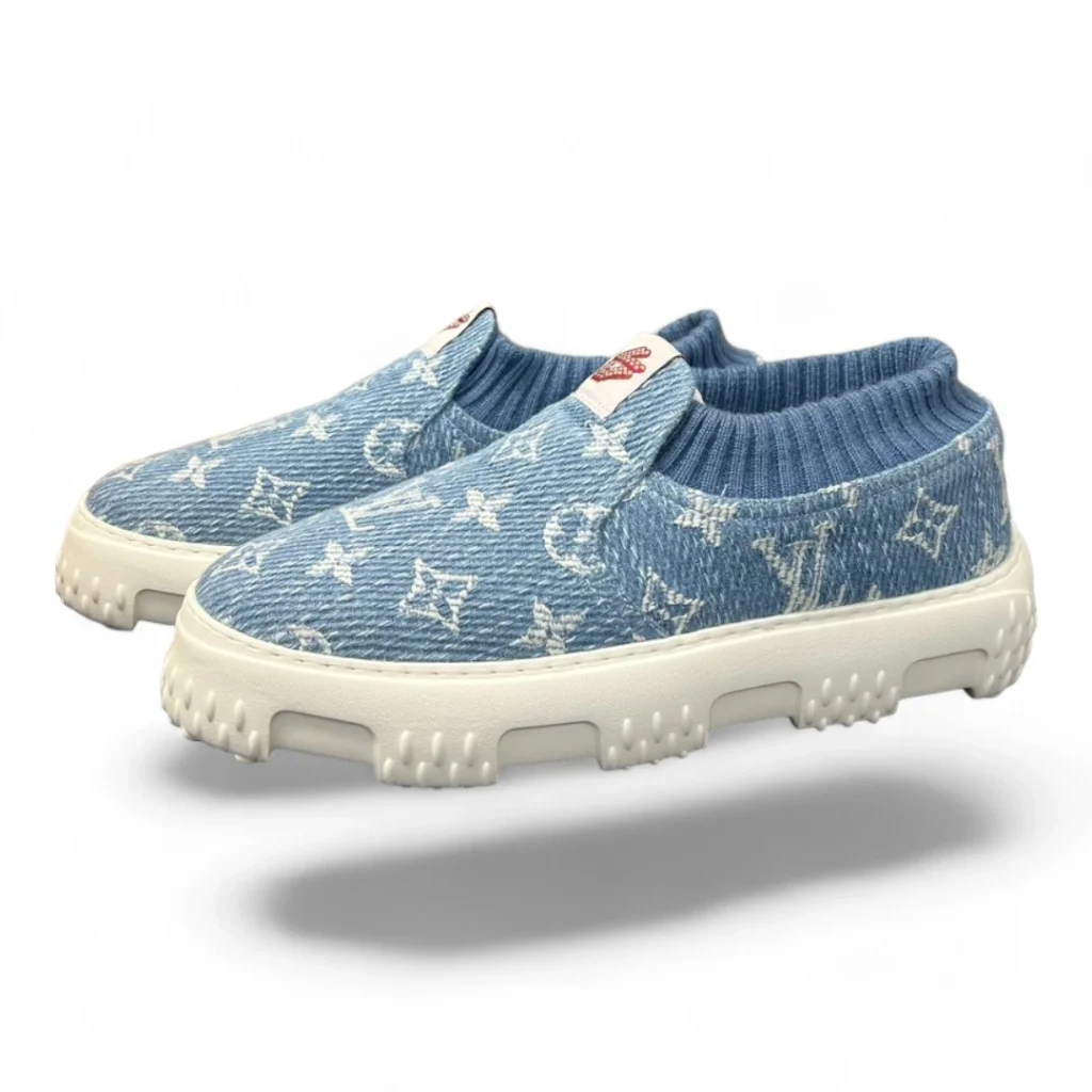LOUIS VUITTON slip-on sneakers light blue