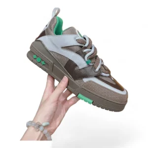 LOUIS VUITTON trainer sneakers brown&green