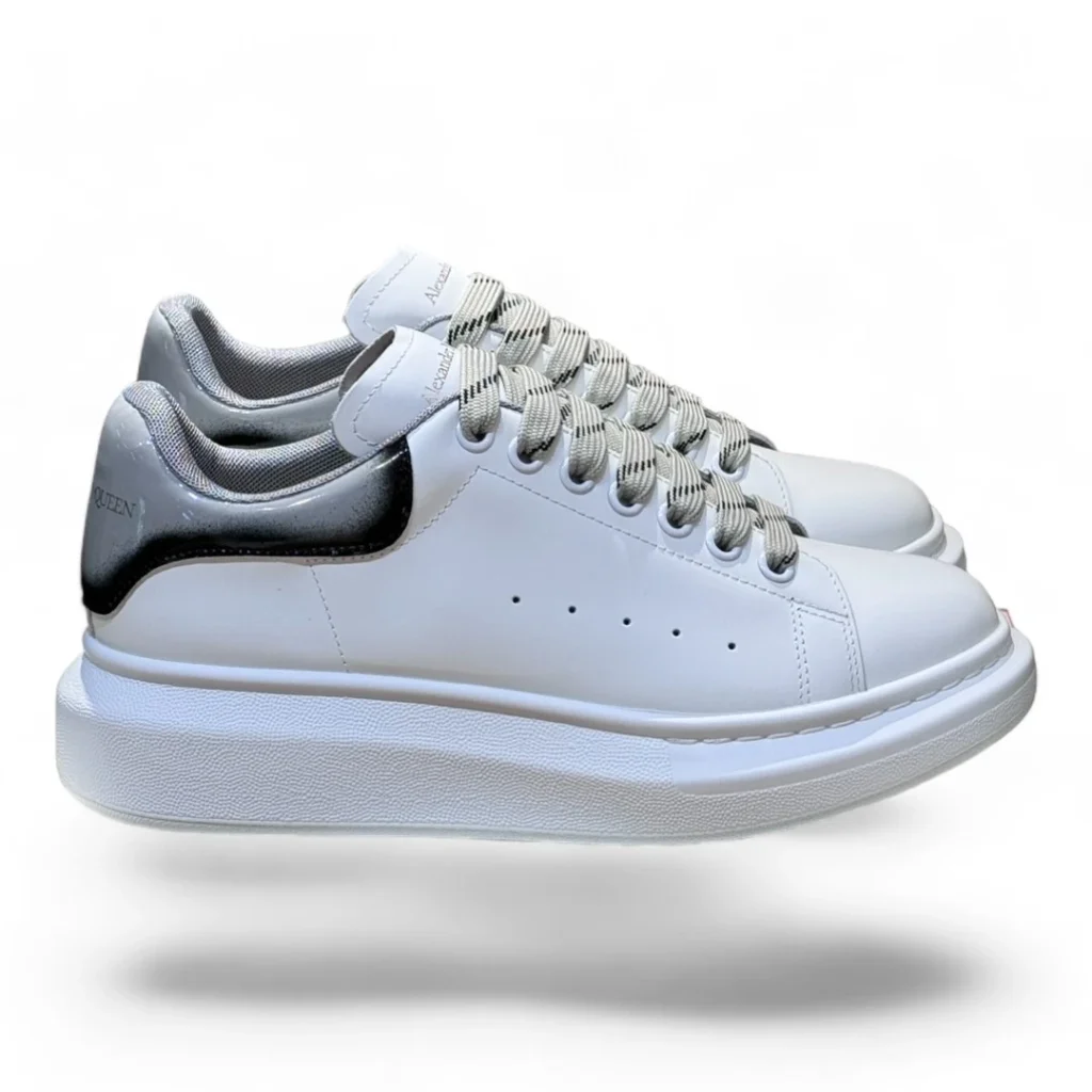 ALEXANDER MCQUEEN oversized sneaker white&silver