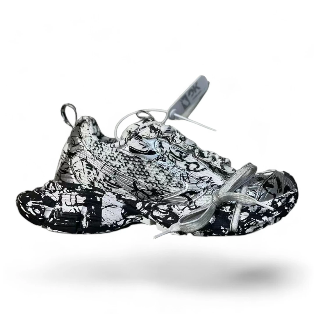 BALENCIAGA track.2 black, white, and silver