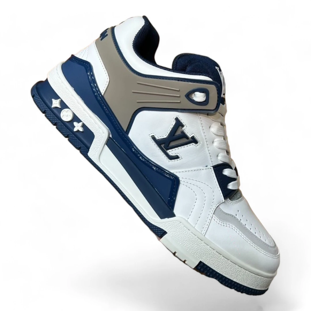 LOUIS VUITTON trainer white and blue