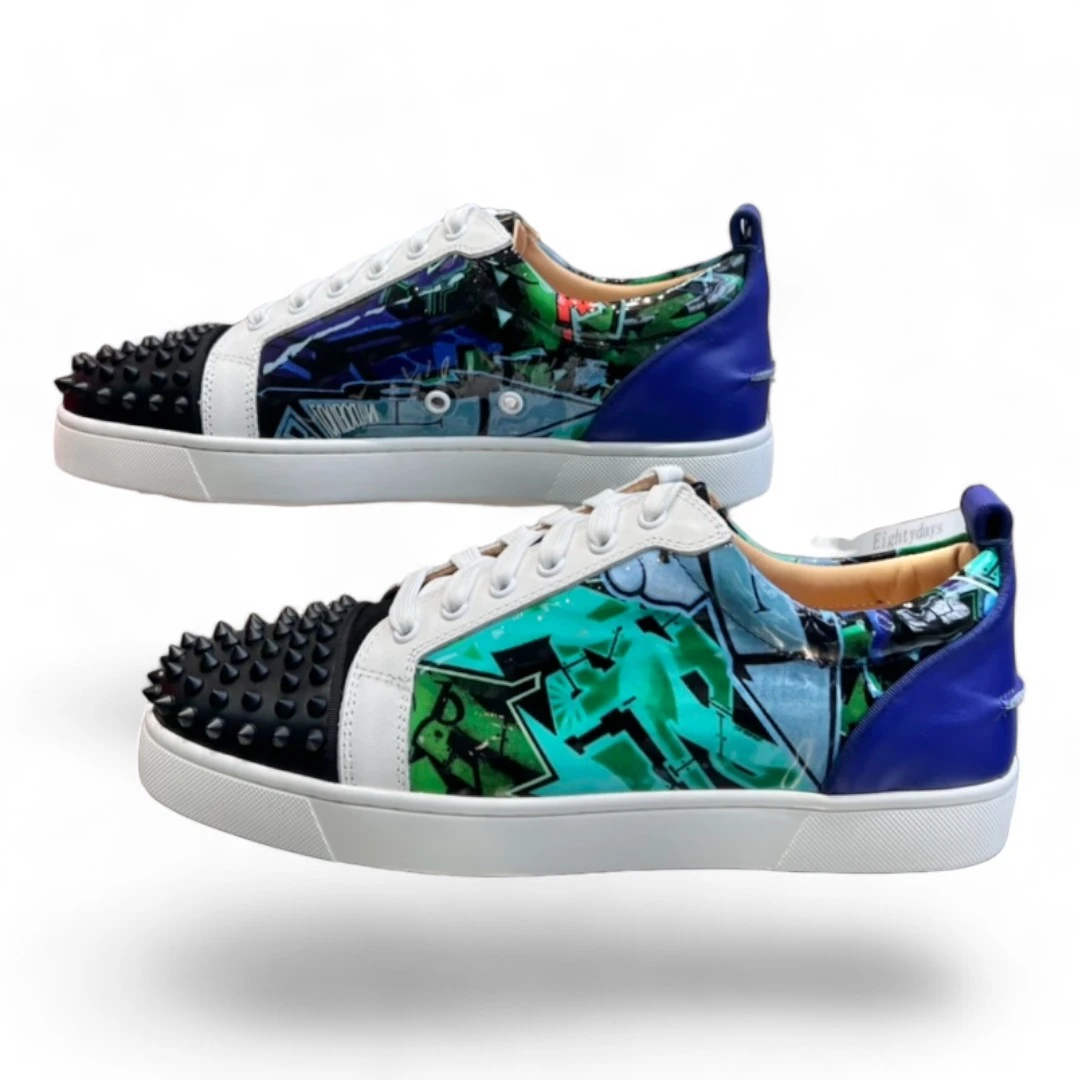CHRISTIAN LOUBOUTIN vieira 2 graffiti blue and green