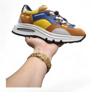 DSQUARED2 giant 2.0 runner yellow, blue, and brown