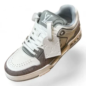 LOUIS VUITTON trainer white and grey