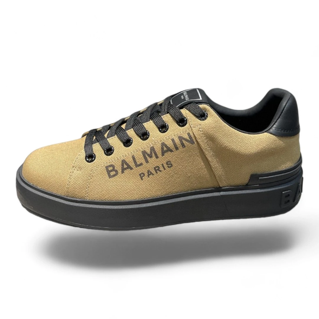 BALMAIN b-court beige and black