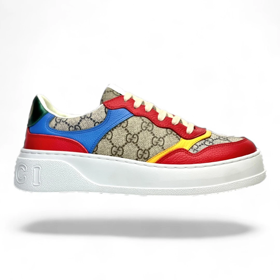 GUCCI tennis 1977 sneaker beige, red, blue and yellow
