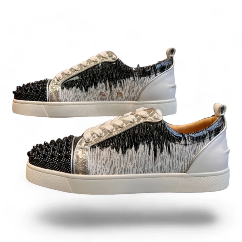 CHRISTIAN LOUBOUTIN vieira 2 spikes black and silver