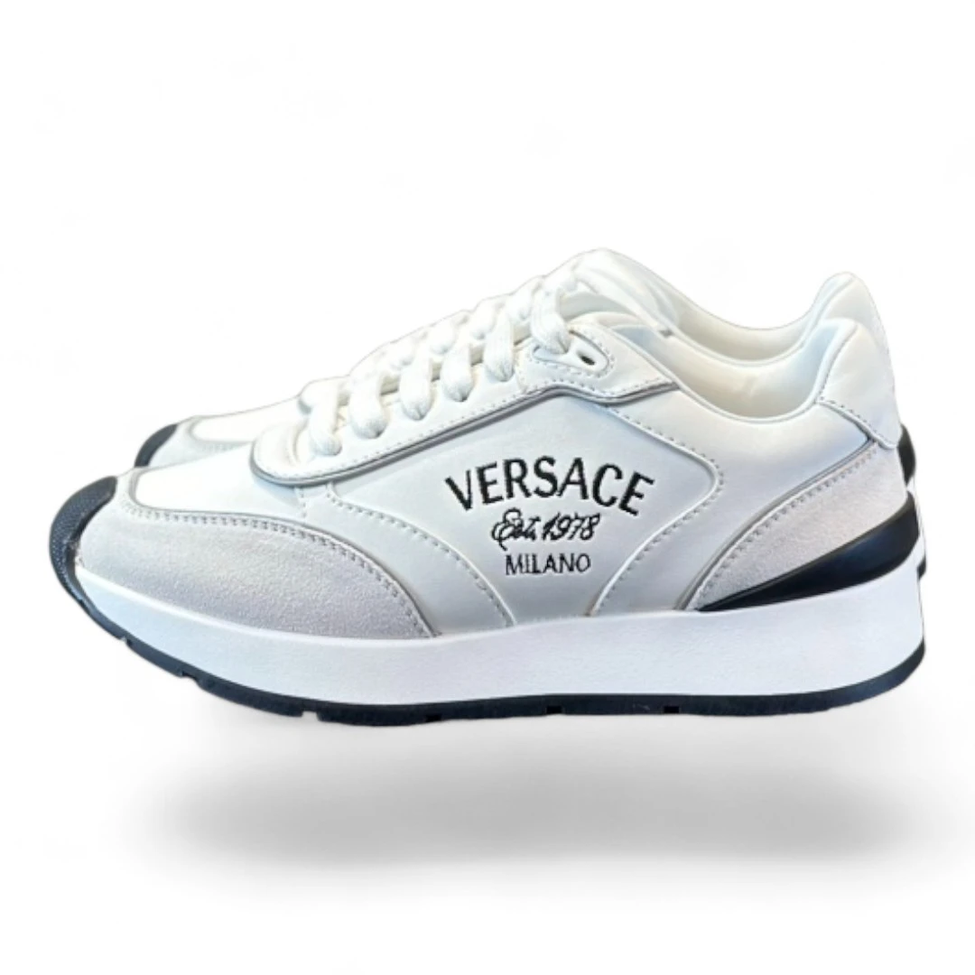 VERSACE cross chainer white and gray