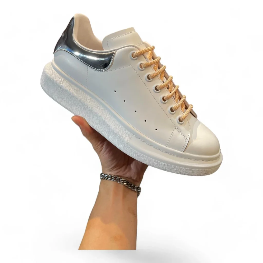 ALEXANDER MCQUEEN oversized sneaker white and silver