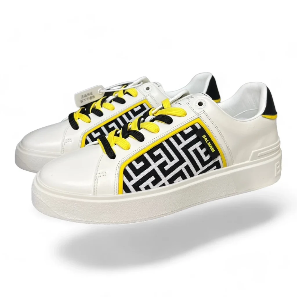 BALMAIN b-court white and yellow