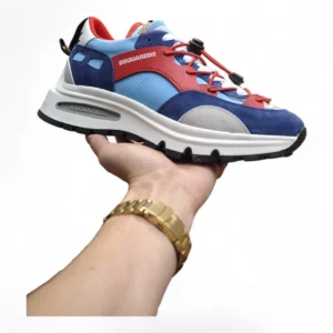 DSQUARED2 giant 2.0 runner blue, red, and grey