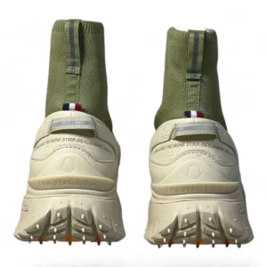 MONCLER trailgrip knit boot green and beige