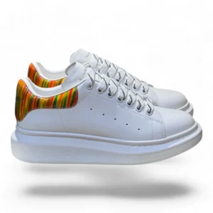 ALEXANDER MCQUEEN oversized sneaker white and orange