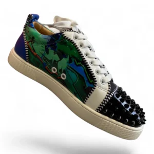 CHRISTIAN LOUBOUTIN vieira 2 graffiti 7 blue and green