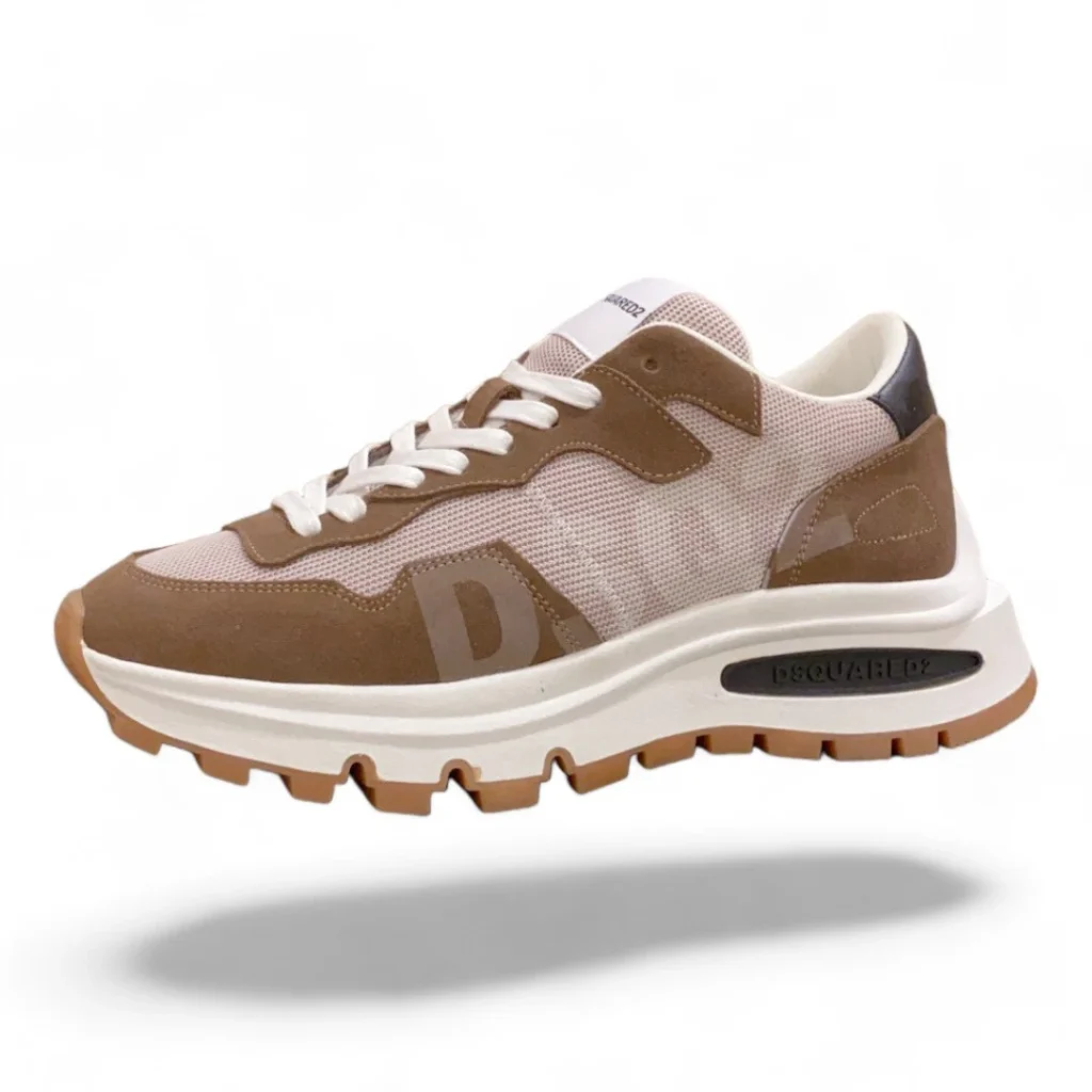 DSQUARED2 giant 2.0 runner beige and brown