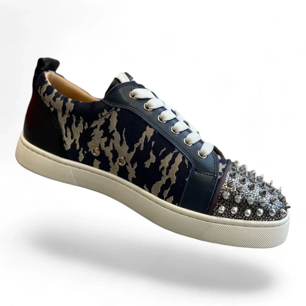 CHRISTIAN LOUBOUTIN vieira 2 camouflage navy and silver