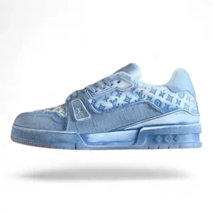 LOUIS VUITTON trainer sneaker all-over monogram light blue