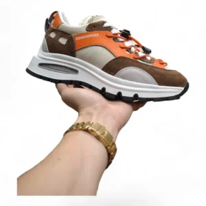 DSQUARED2 giant 2.0 runner orange and brown