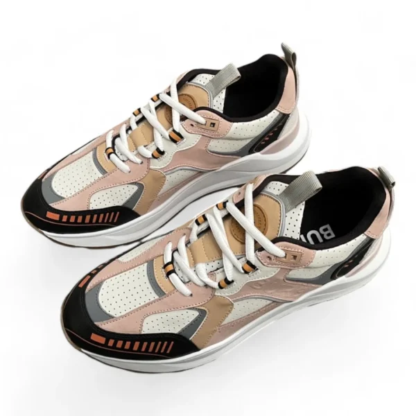 BURBERRY squalo leather and suede pink, beige, and white