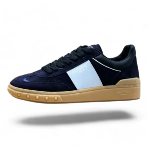 VALENTINO garavani rockstud one sneaker navy and gray