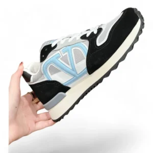 VALENTINO garavani rockrunner black, white, and light blue