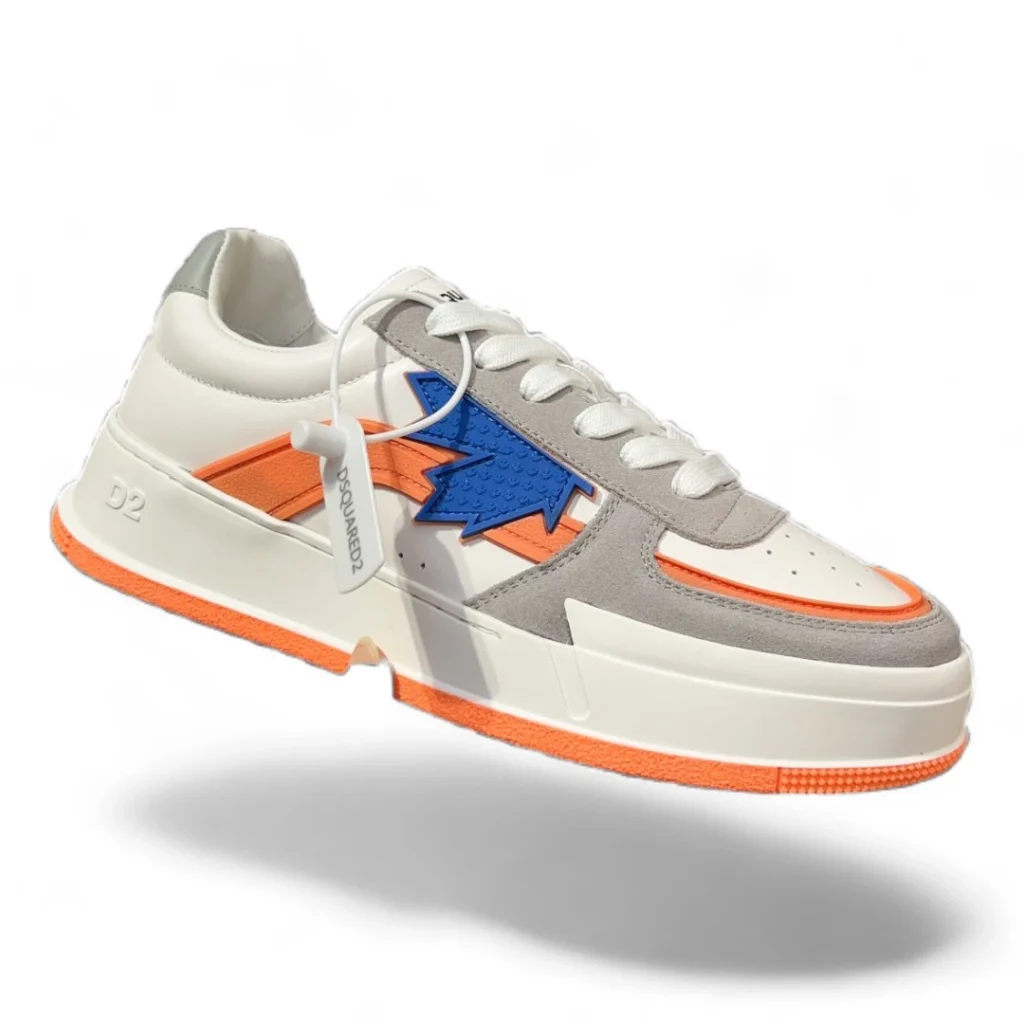 DSQUARED2 basket sneakers white, grey, orange and blue