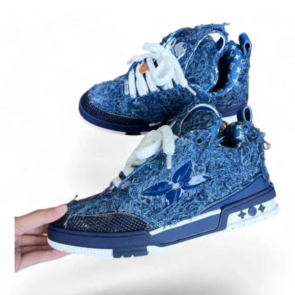 LOUIS VUITTON lv trainer sneaker blue denim