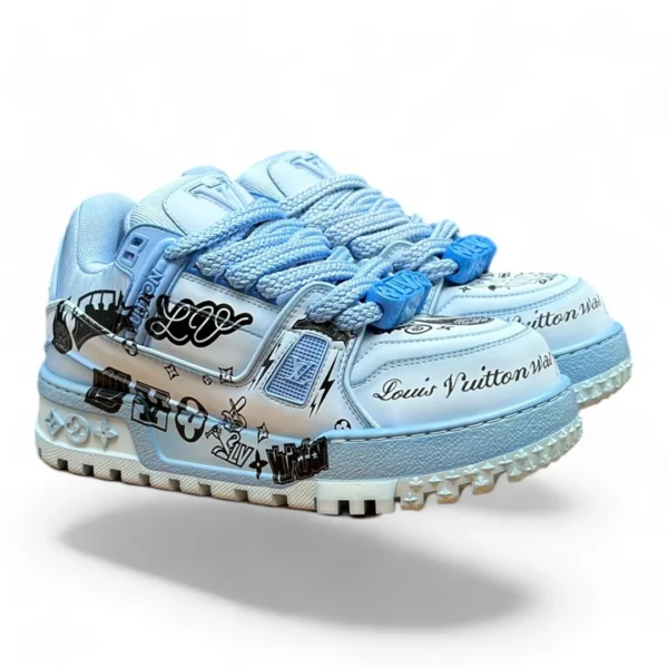 LOUIS VUITTON lv skate sneaker light blue and black