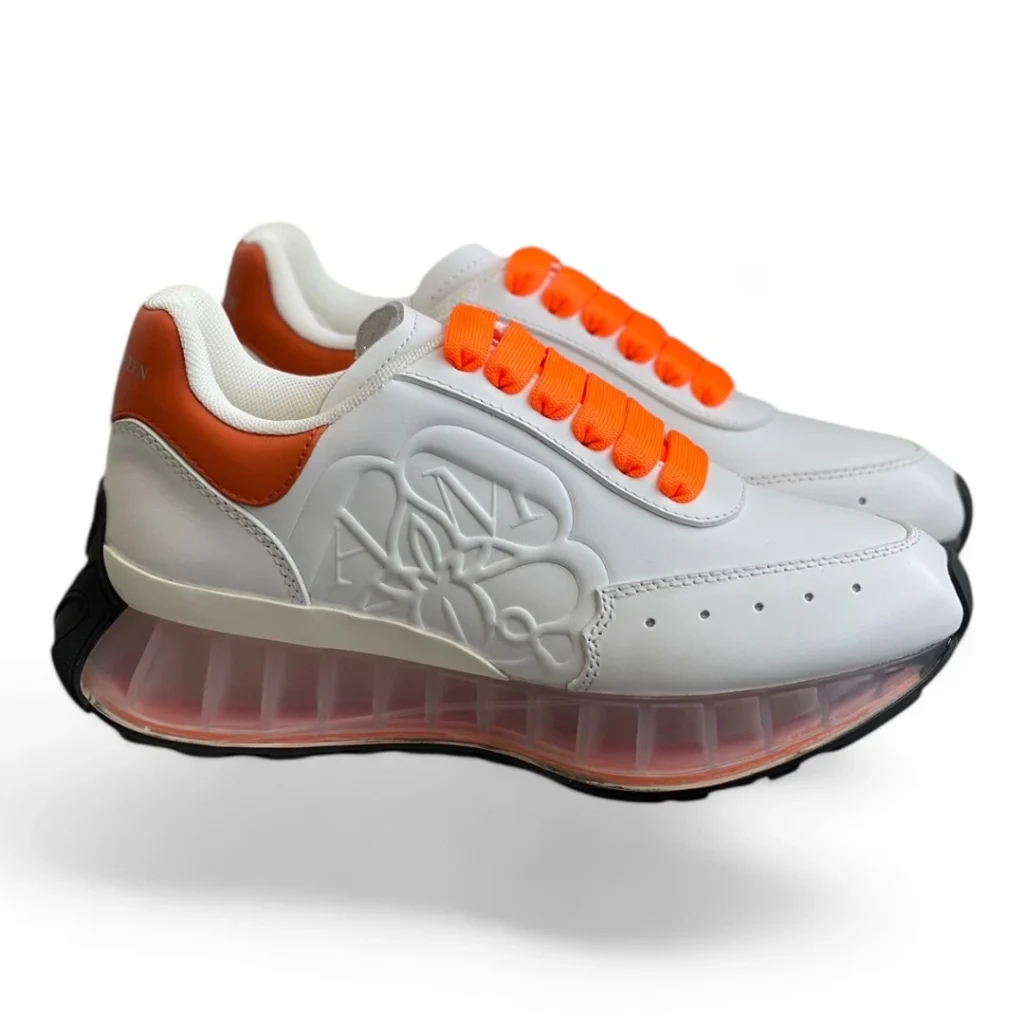 ALEXANDER MCQUEEN oversized sneaker white and orange