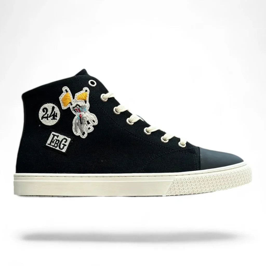 HERMÈS replay sneaker high-top black and white