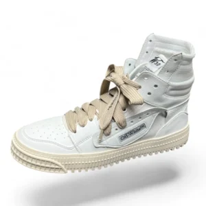 OFF-WHITE out of office high-top white and beige