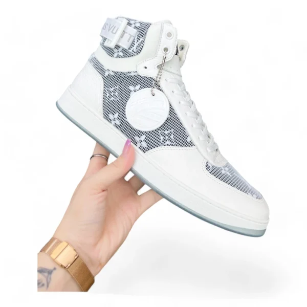 LOUIS VUITTON rivals sneaker boot white and silver