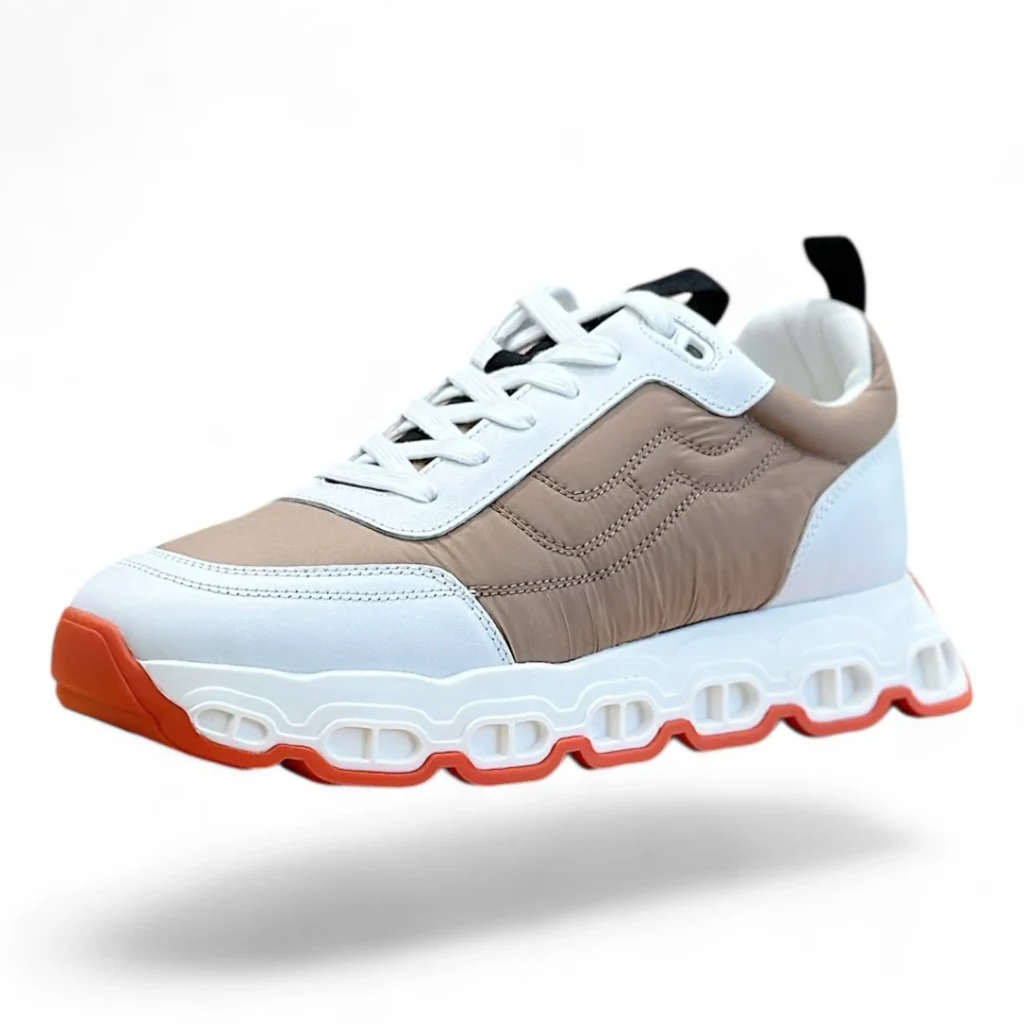 HERMÈS bounce light brown and white