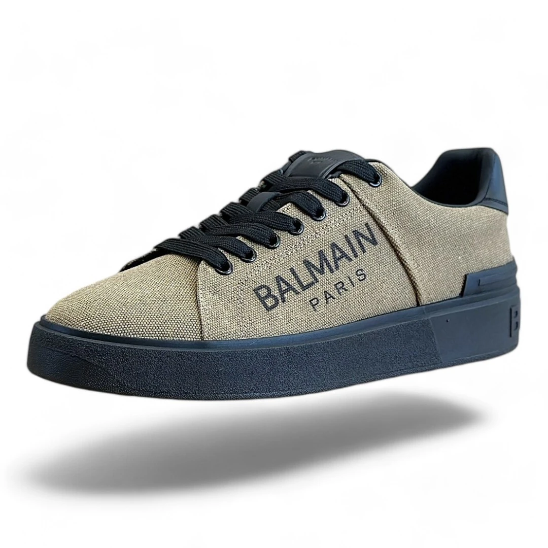 BALMAIN b-court beige and black