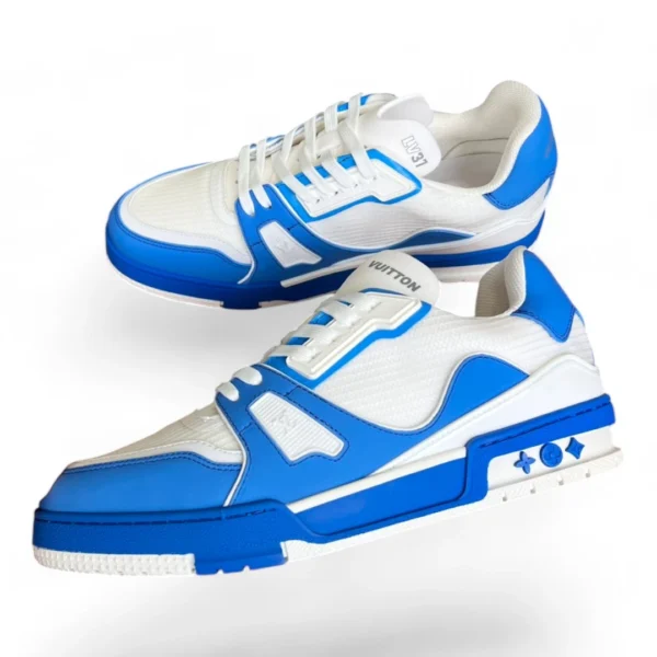 LOUIS VUITTON trainer white and blue