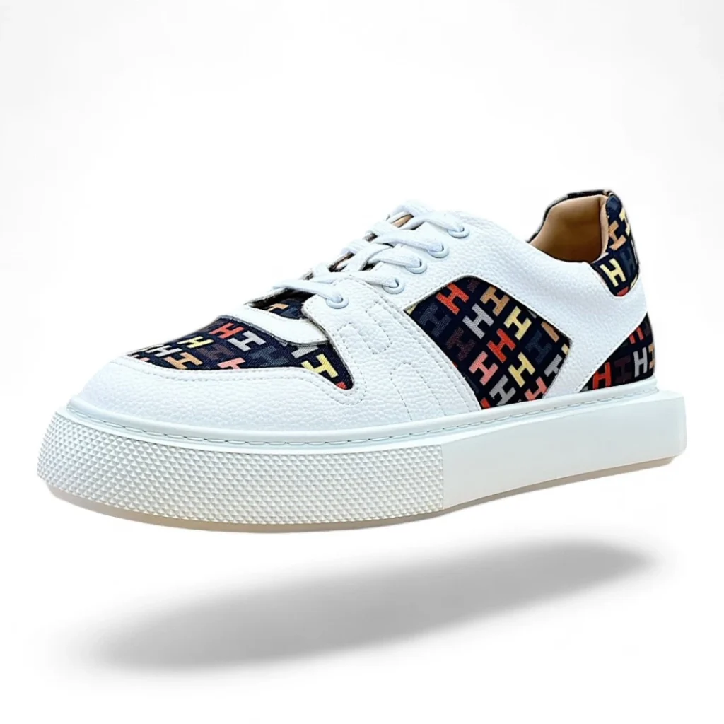 HERMÈS avenue sneaker white and navy multicolor