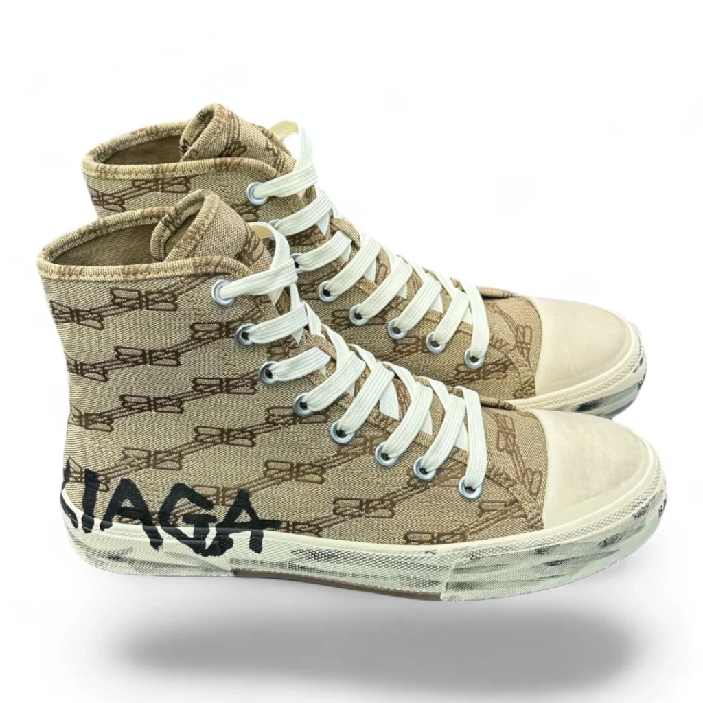 BALENCIAGA x andré canvas sneakers beige and brown