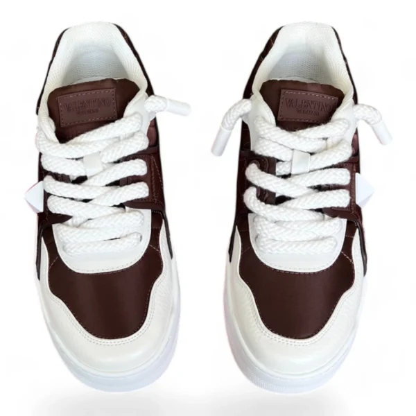 VALENTINO garavani one stud sneaker brown and white
