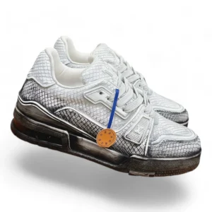 LOUIS VUITTON lv trainer alligator white and grey