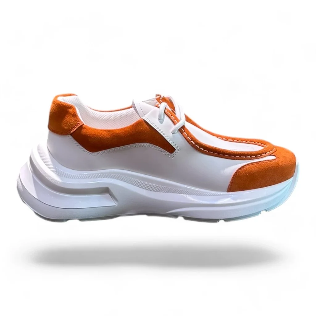 PRADA cloudbust thunder derby white and orange
