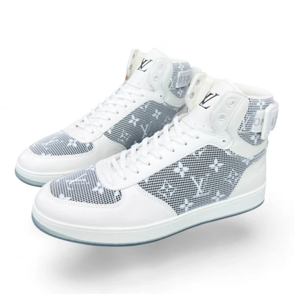 LOUIS VUITTON rivals sneaker boot white and silver